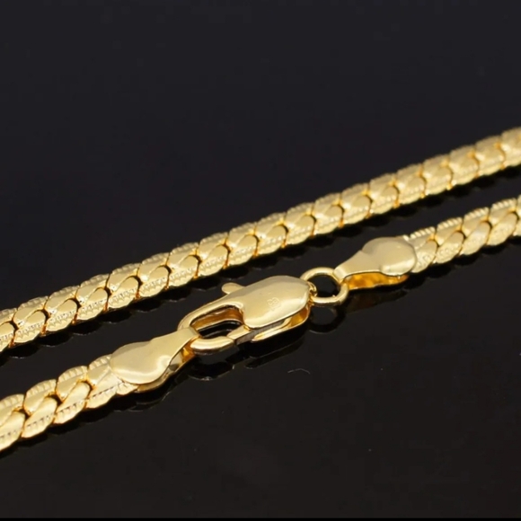 18K Gold Plated Women Men Necklace Chain - Picture 6 of 8